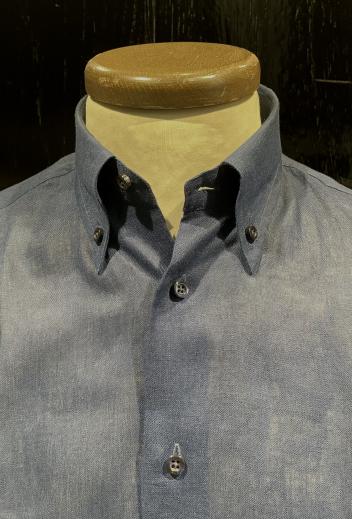 Camicia puro lino 1 Blu notte